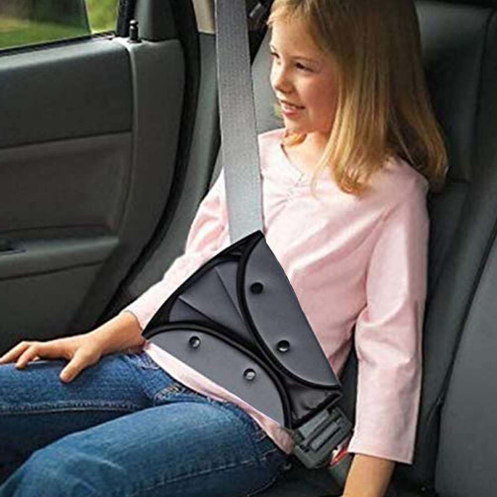Car Seatbelt Safety Cover Triangle Positioner Seatbelt Adjuster-Grey