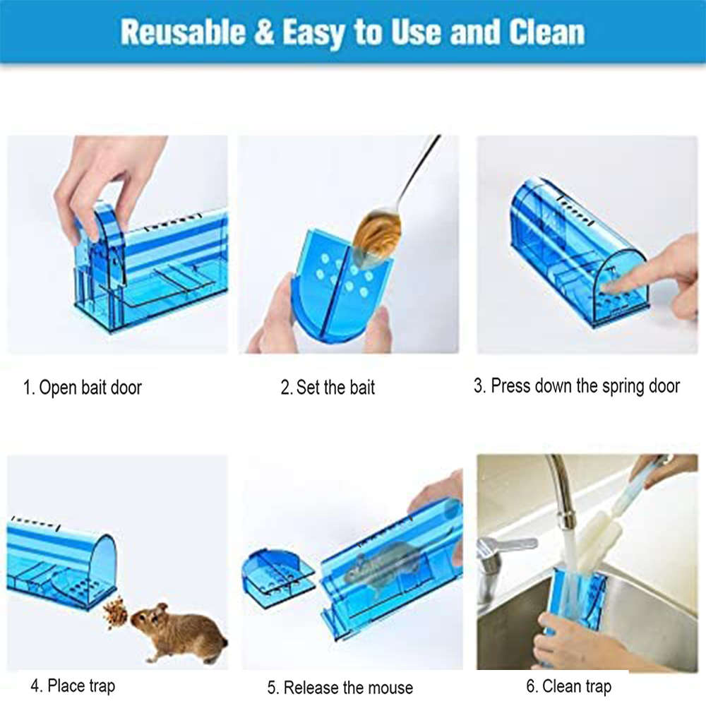 Humane Mouse Traps Catch and Release Mice Live Catcher-Blue