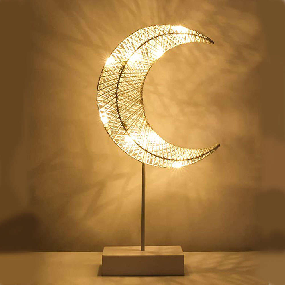 Moon Shape Night Light Romantic Table Lamp Bedside Desktop LED Decoration