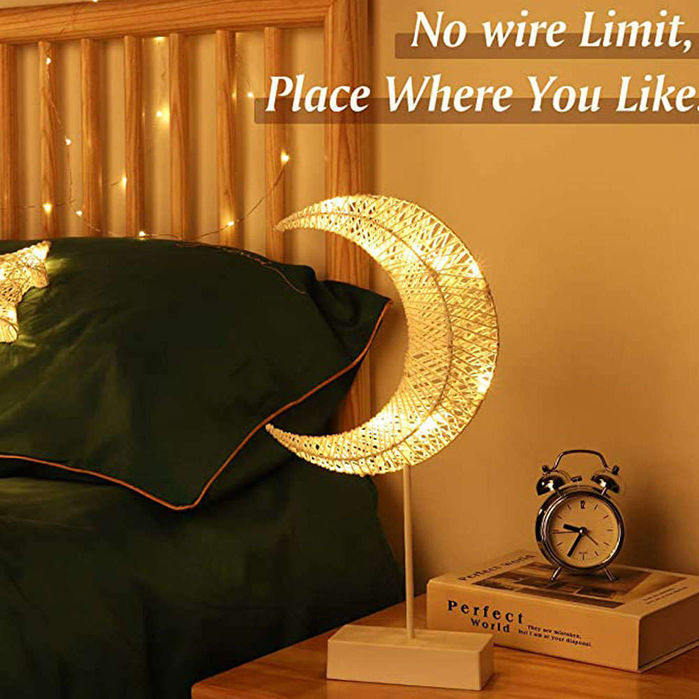 Moon Shape Night Light Romantic Table Lamp Bedside Desktop LED Decoration