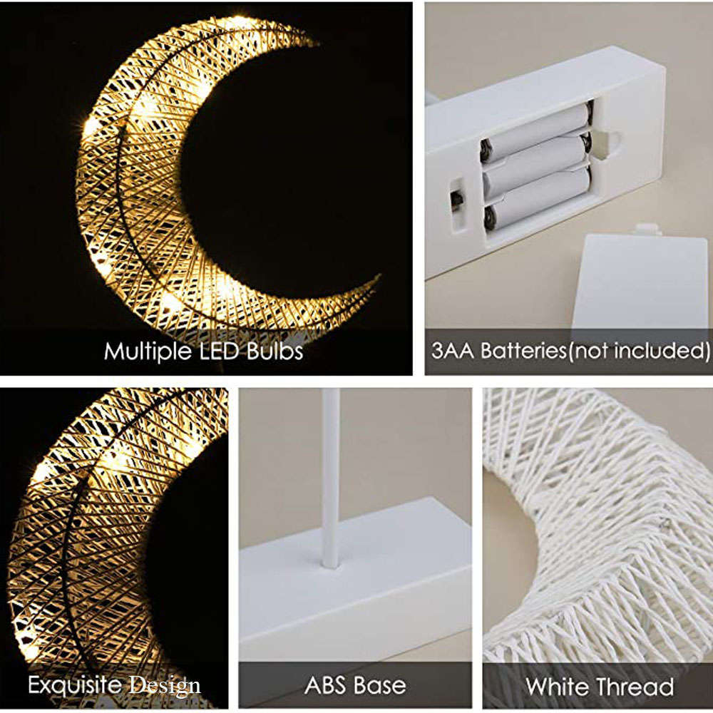 Moon Shape Night Light Romantic Table Lamp Bedside Desktop LED Decoration