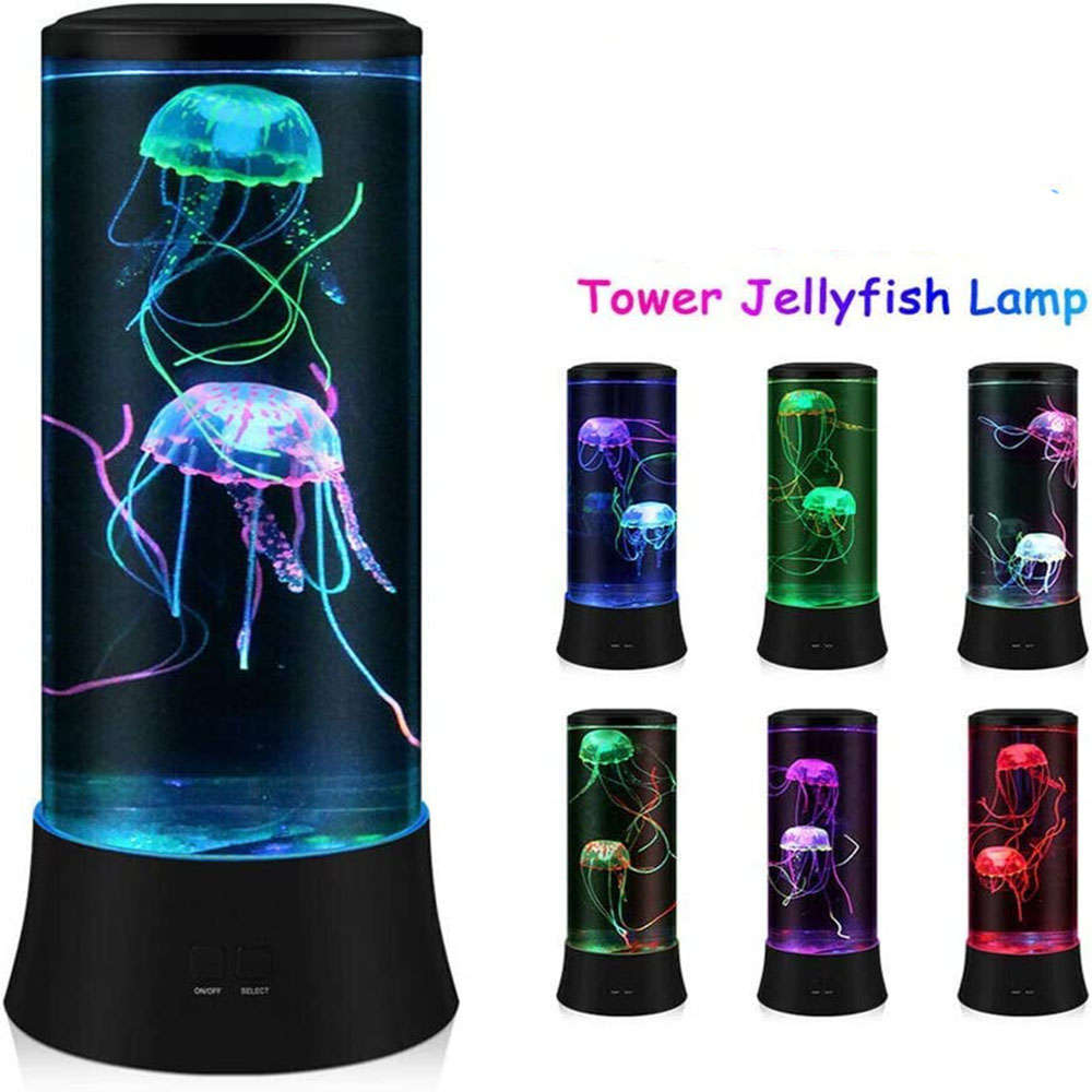 LED Jellyfish Lamp Real Jellyfish Aquarium Lamp Colorful Room Mood Light