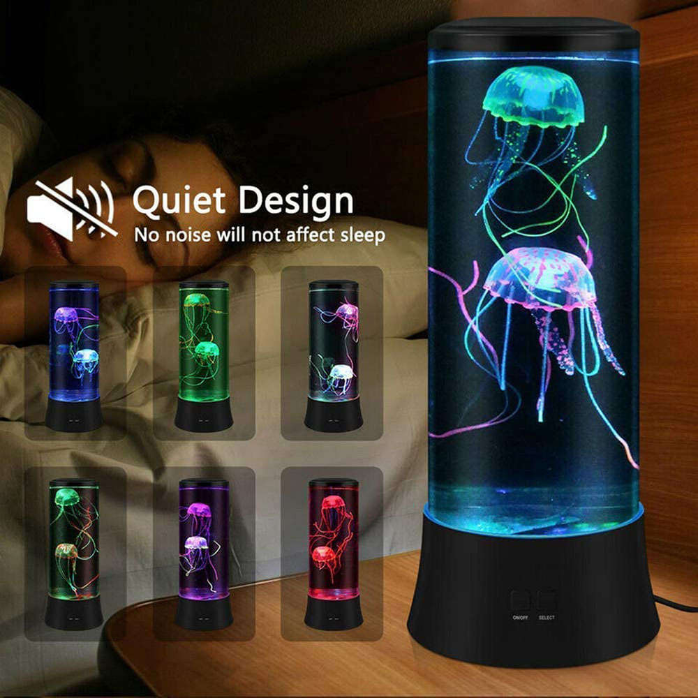 LED Jellyfish Lamp Real Jellyfish Aquarium Lamp Colorful Room Mood Light