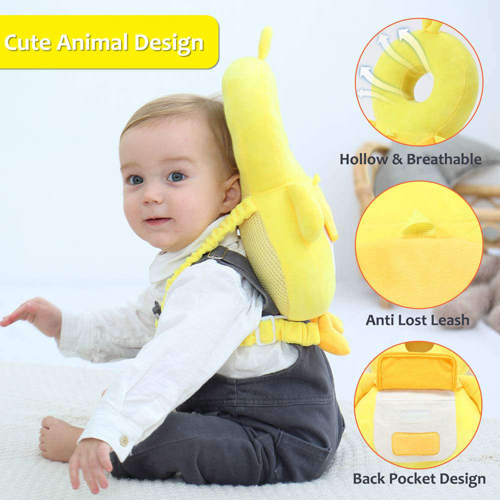 Baby Head Protection Backpack Cushion Toddlers Walker Safety Pad-Duck