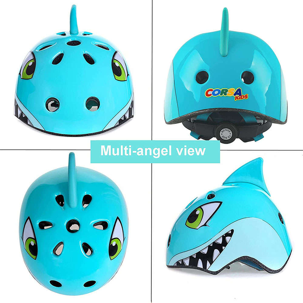 Kids Bike Helmet Multi-Sport Helmet for Cycling Skateboard Scooter- Shark