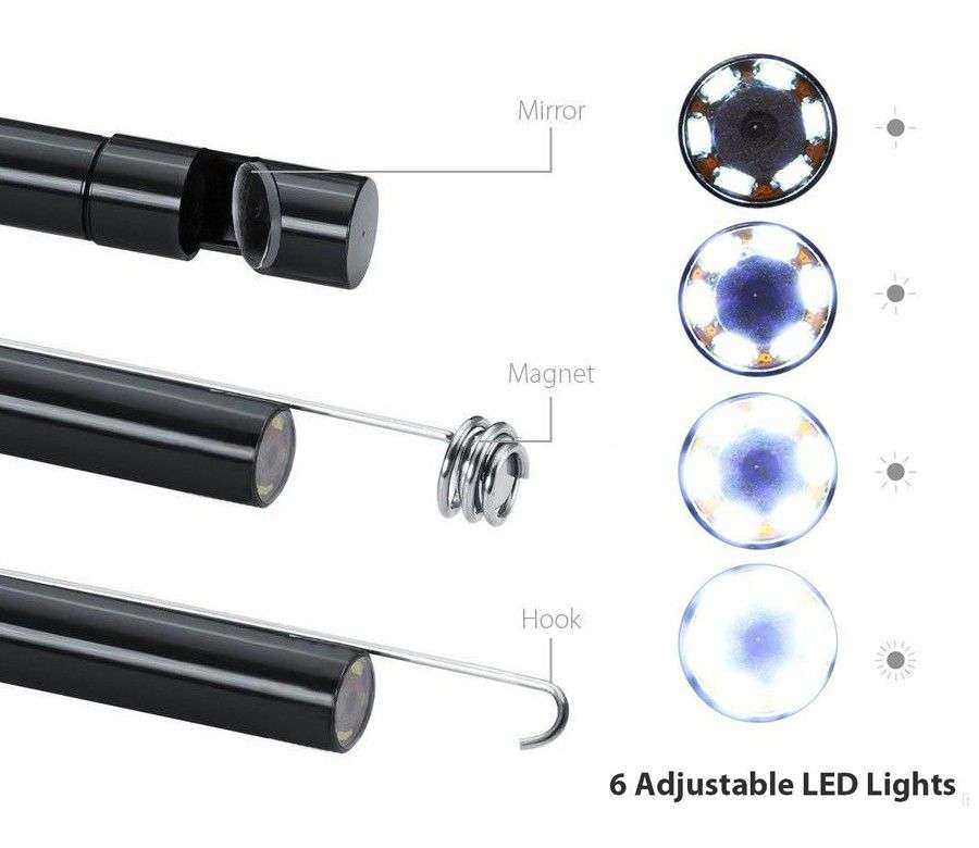 7mm 6 LED USB Waterproof Inspection Tube