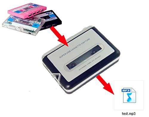 USB Portable Cassette to MP3 Converter Tape-to-MP3 Player with Headphones