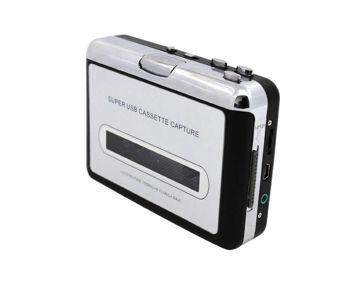 USB Portable Cassette to MP3 Converter Tape-to-MP3 Player with Headphones