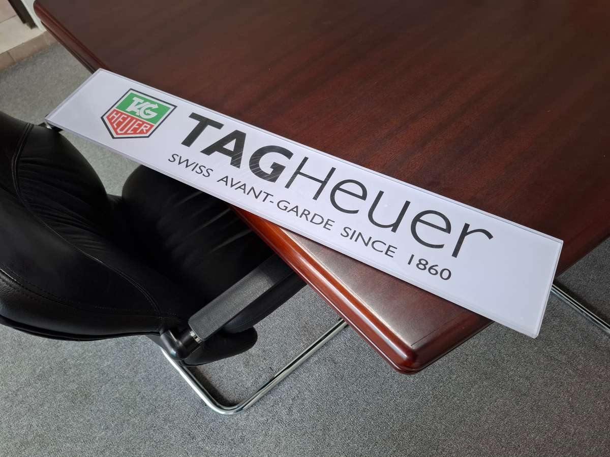 TAG HEUER perspex display sign
