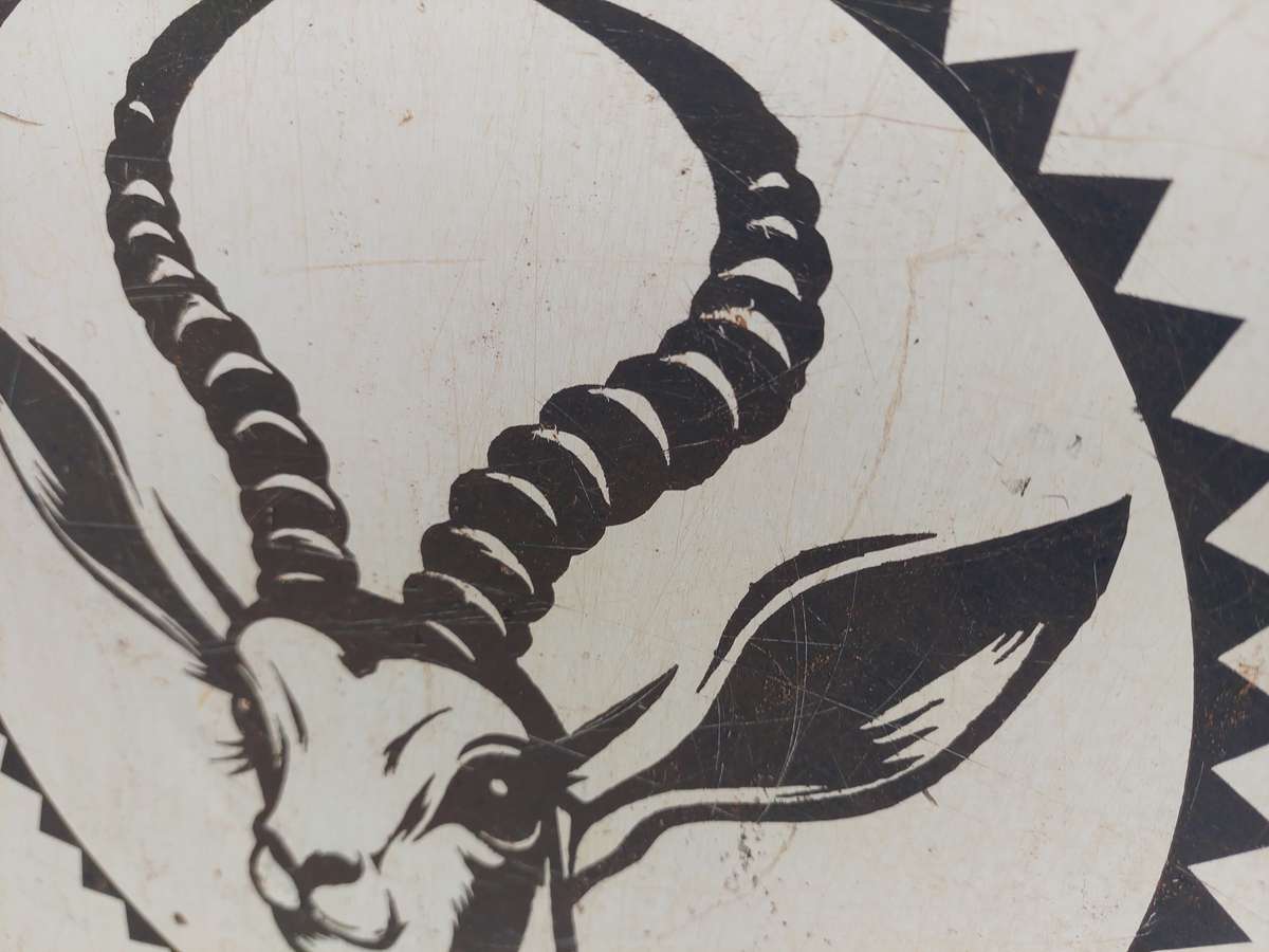 "Springbok" hand painted steel sign 43cm x 91cm x 5cm