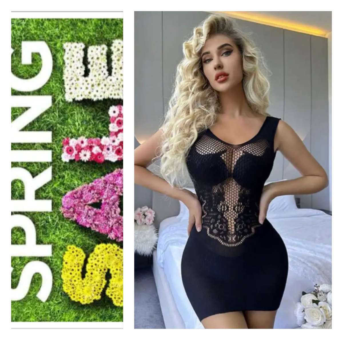**SPRING SALE : Stunning lace black dress**