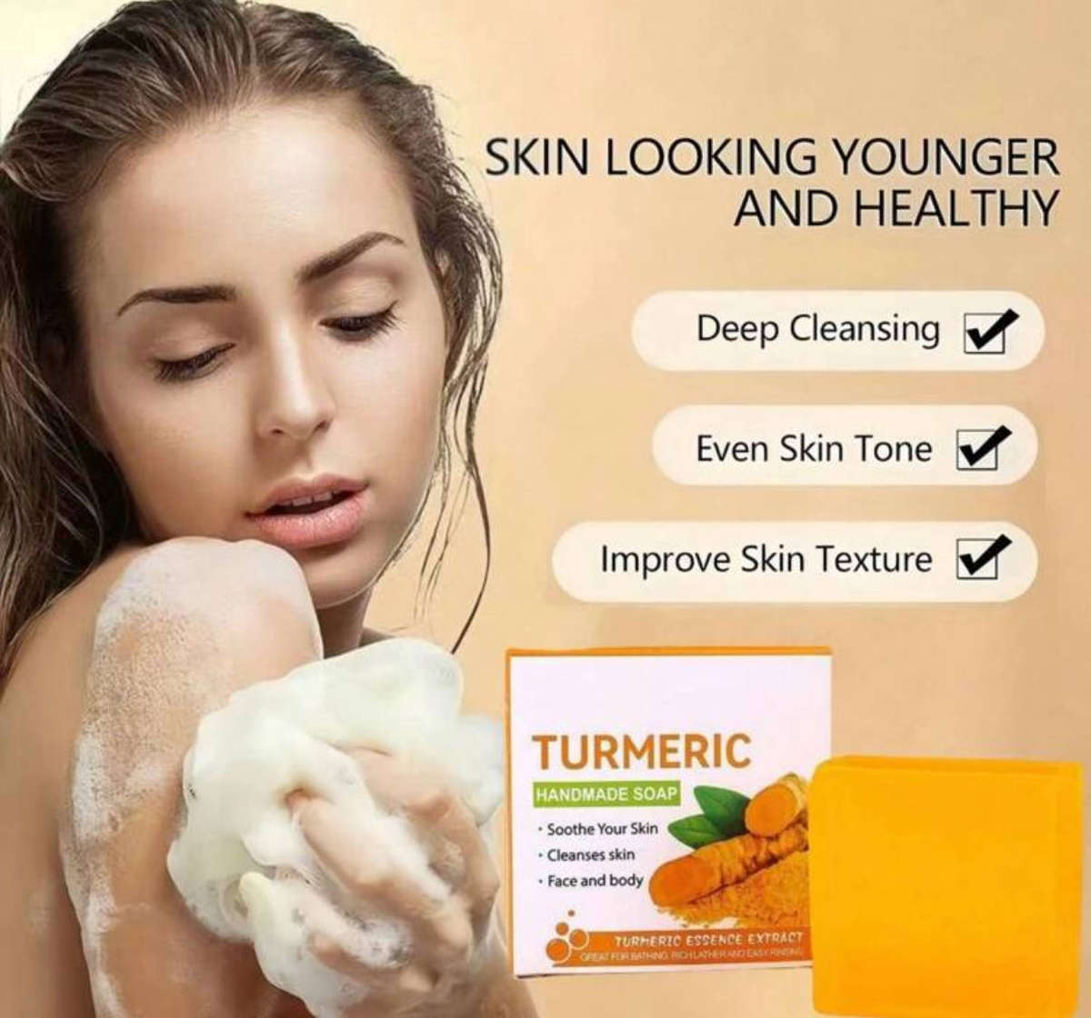 Handmade Cold-Processed Turmeric Soap - Deep Cleansing And Skin Brightening Soap