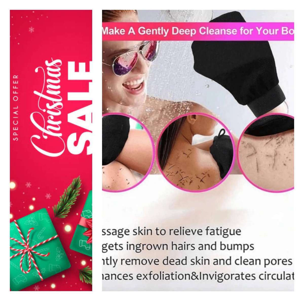 **Xmas Special :  Luxury body scrubbing mits**