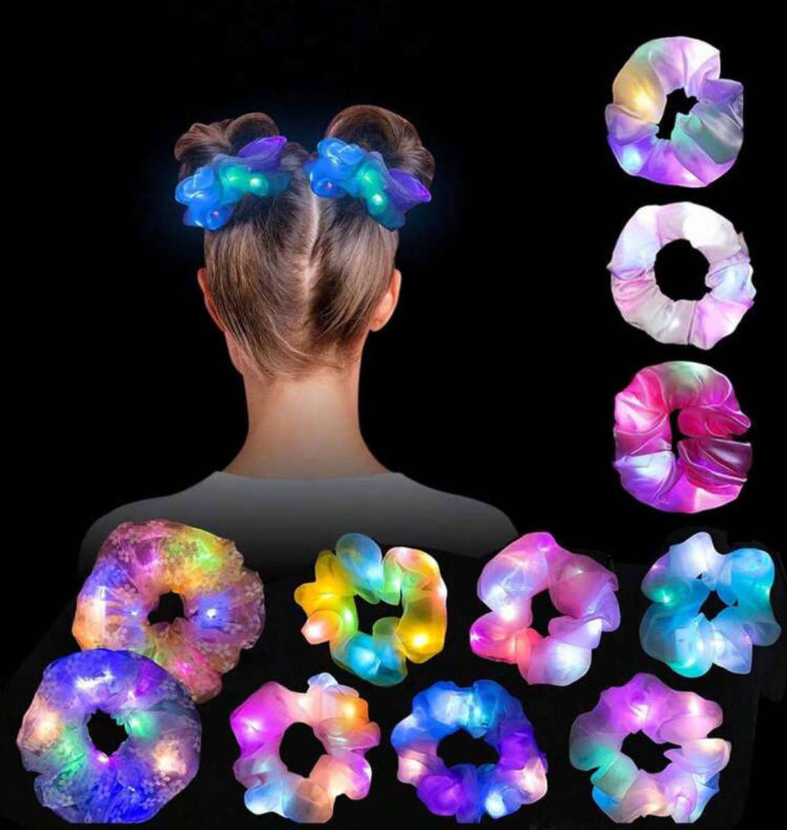 80% Glow party hair Scrunchies