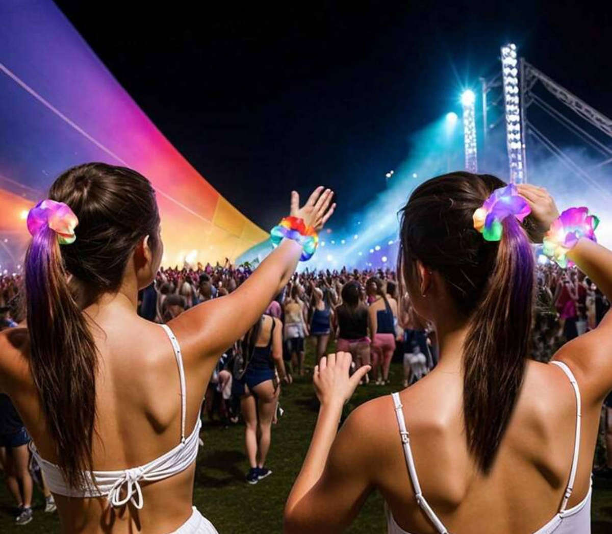 80% Glow party hair Scrunchies
