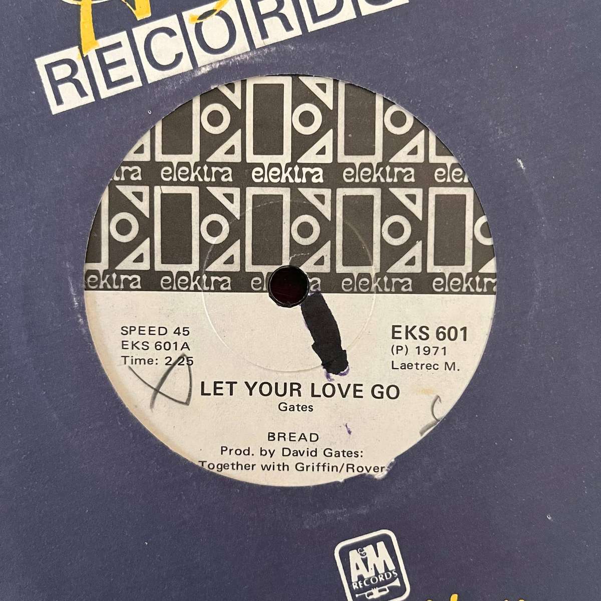 Bread - Let Your Love Go Vinyl 7 Inch Single South African Press