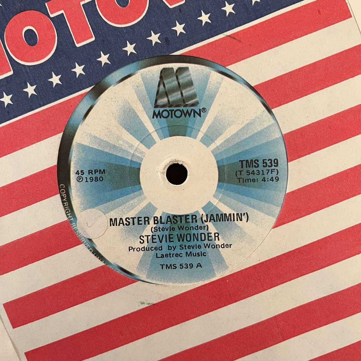 Stevie Wonder - Master Blaster Vinyl 7 Inch Single South African Press