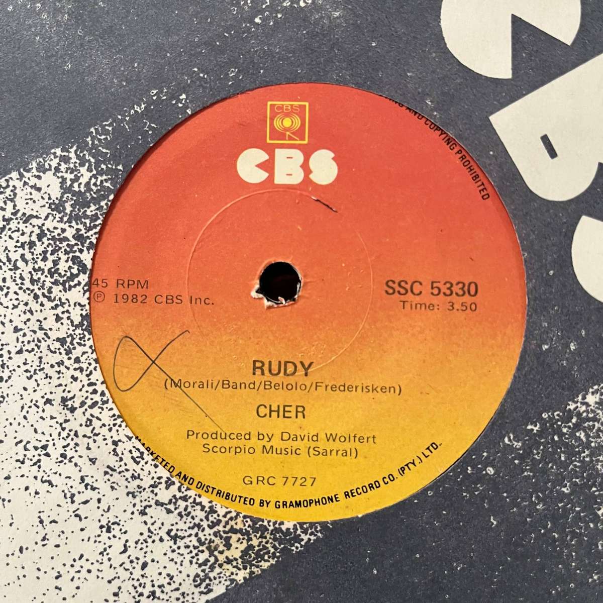 Cher - Rudy Vinyl 7 Inch Single South African Press