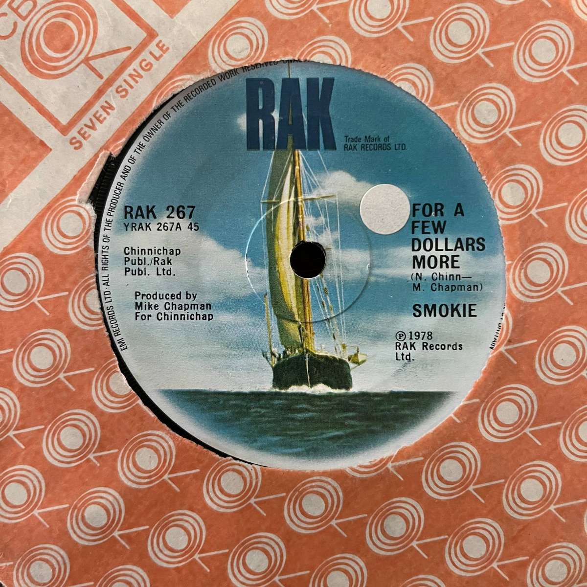 Smokie - For A Few Dollars More Vinyl 7 Inch Single South African Press