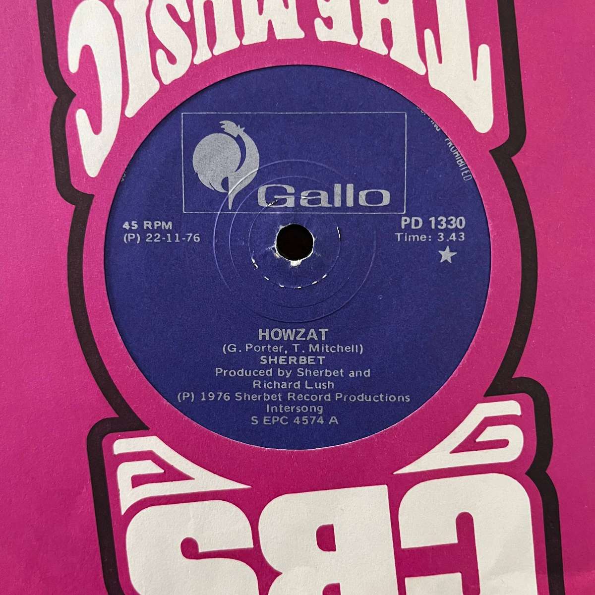 Sherbet - Howzat Vinyl 7 Inch Single South African Press