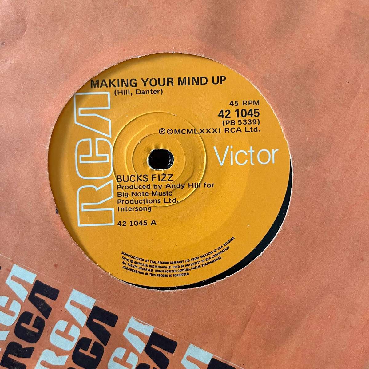 Bucks Fizz - Making Your Mind Up Vinyl 7 Inch Single South African Press (2)
