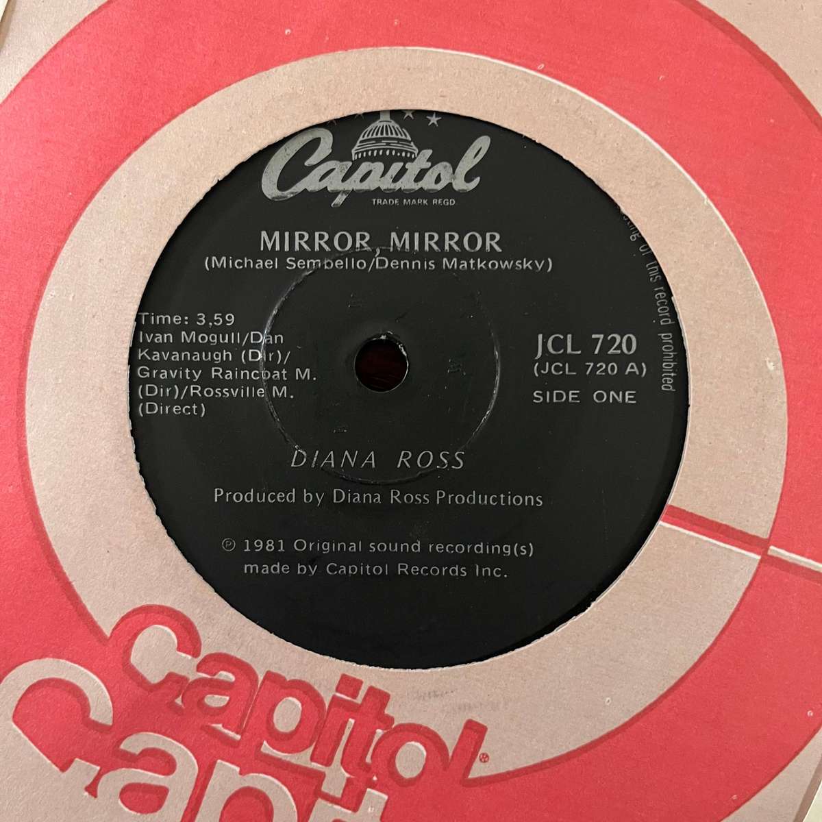 Diana Ross - Mirror, Mirror Vinyl 7 Inch Single South African Press
