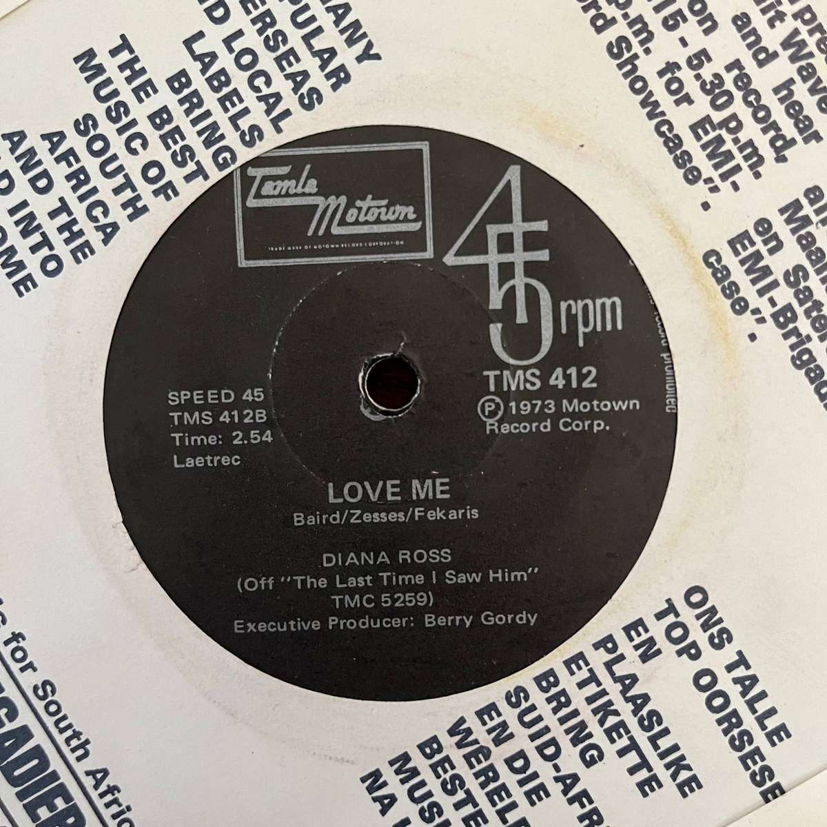 Diana Ross - Love Me Vinyl 7 Inch Single South African Press