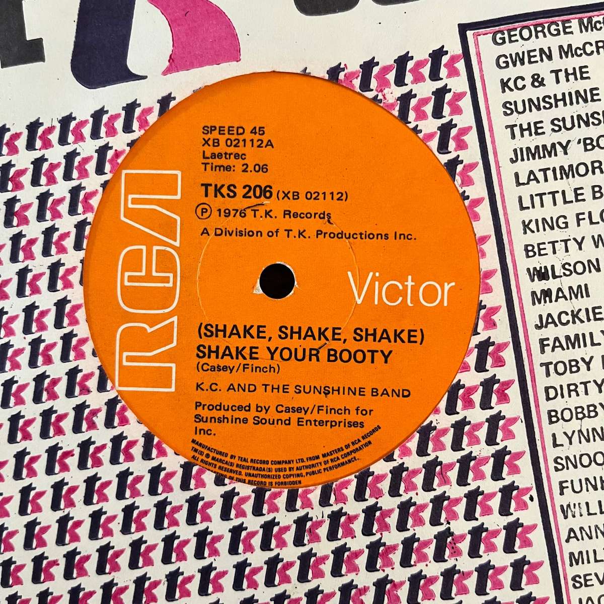 KC & The Sunshine Band - (Shake, Shake, Shake) Shake Your Booty Vinyl 7 Inch Single SA Press