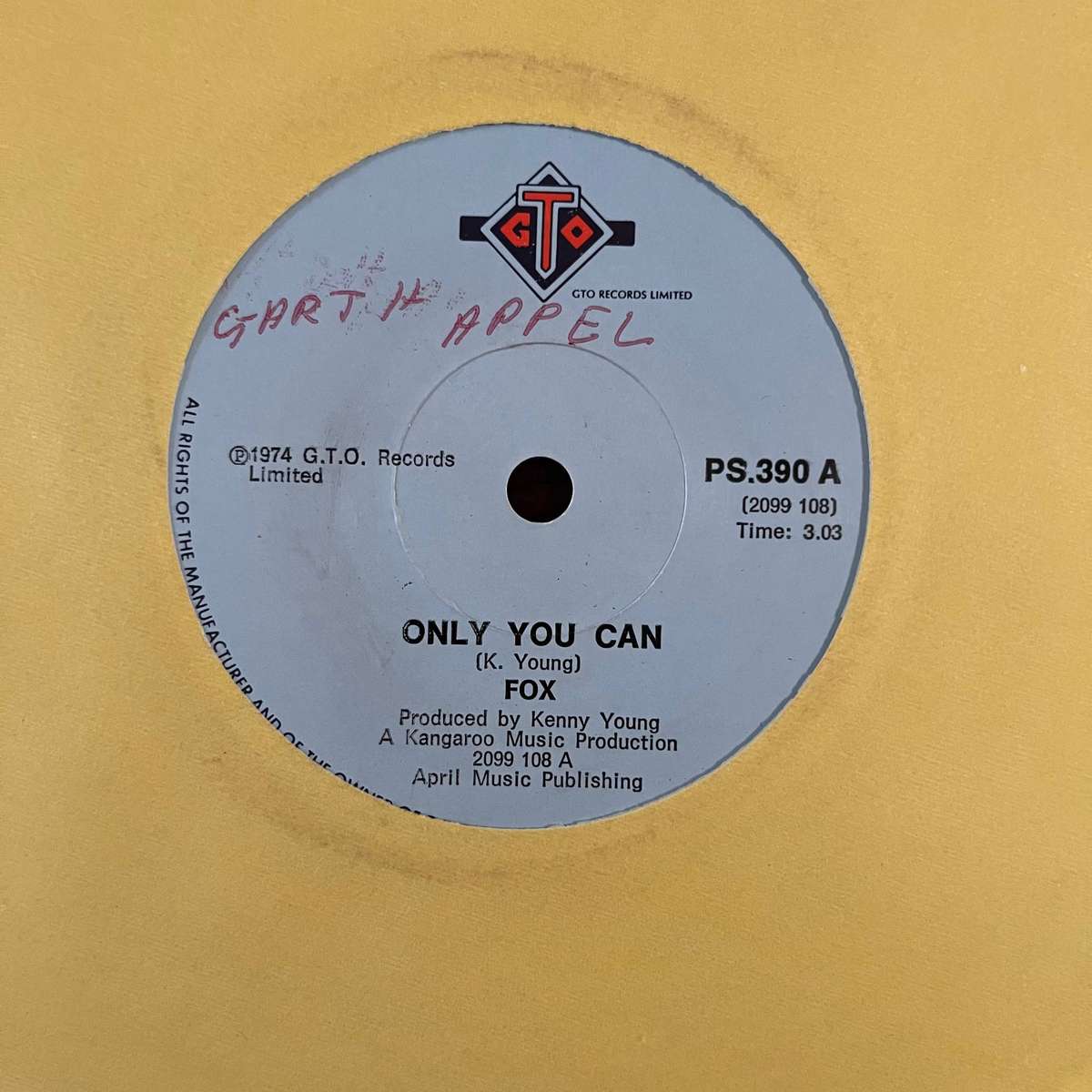 Fox - Only You Can Vinyl 7 Inch Single South African Press (2)