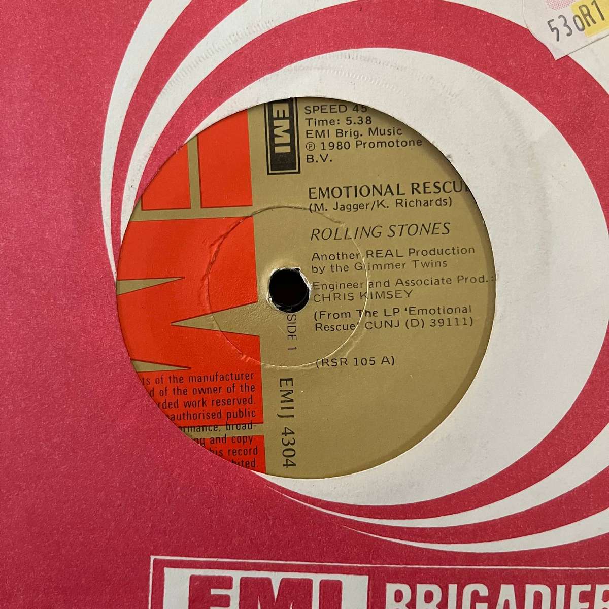 Rolling Stones - Emotional Rescue Vinyl 7 Inch Single South African Press