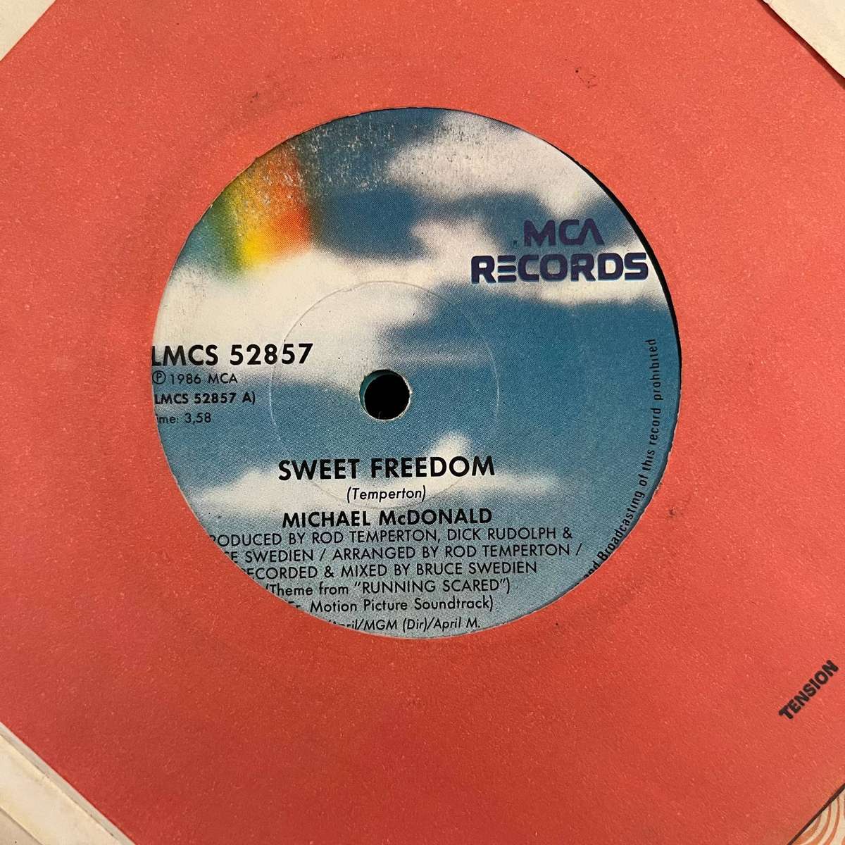 Michael McDonald - Sweet Freedom Vinyl 7 Inch Single South African Press