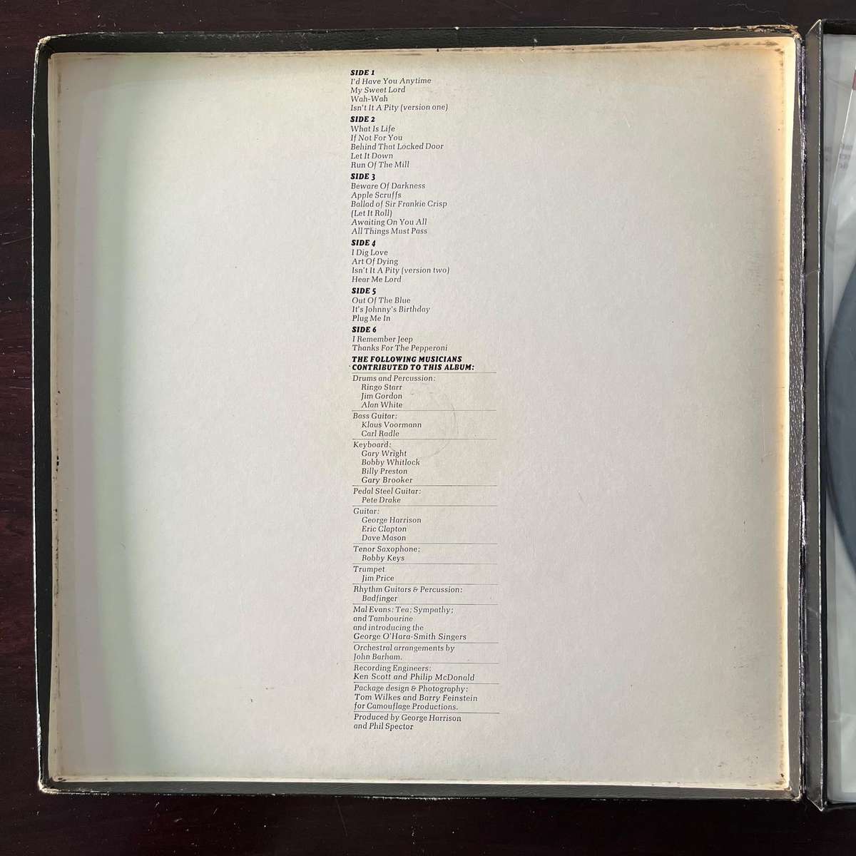 George Harrison - All Things Must Pass Vinyl 3LP Boxset South African Press Beatles Great Example