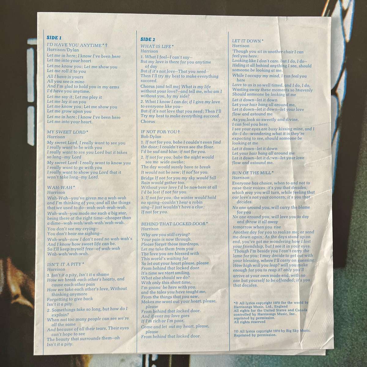 George Harrison - All Things Must Pass Vinyl 3LP Boxset South African Press Beatles Great Example