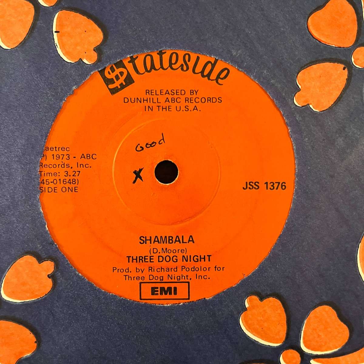 Three Dog Night - Shambala Vinyl 7 Inch Single South African Press