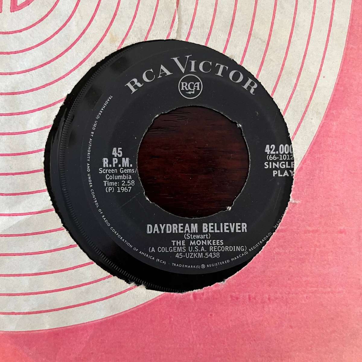 The Monkees - Daydream Believer Vinyl 7 Inch Single South African Press