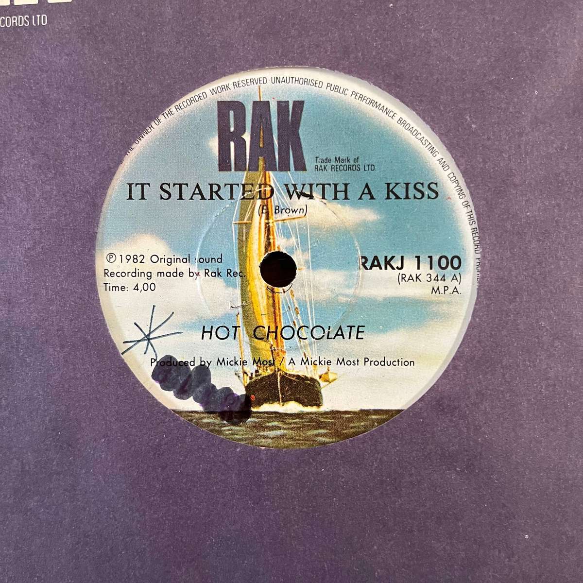 Hot Chocolate - It Started With A Kiss Vinyl 7 Inch Single South African Press