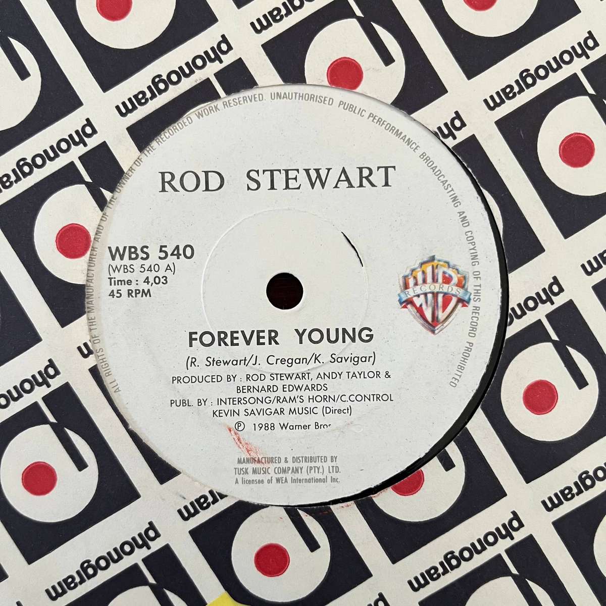 Rod Stewart - Forever Young Vinyl 7 Inch Single South African Press