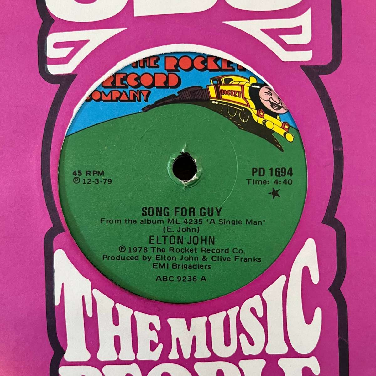 Elton John - Song For Guy Vinyl 7 Inch Single Green Label South African Press