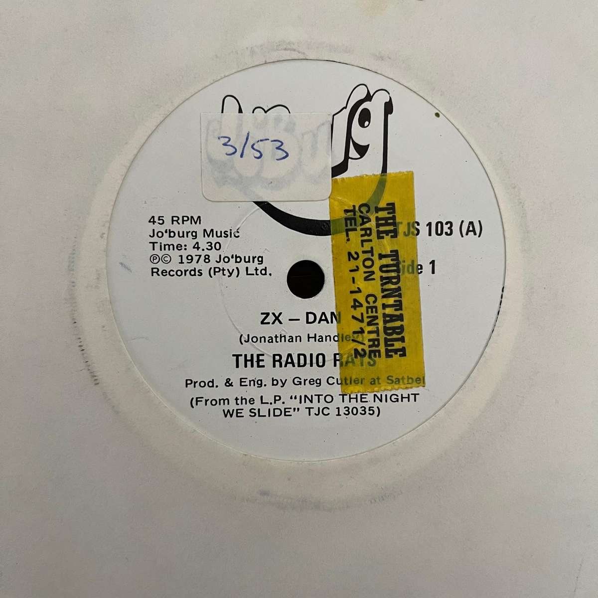 Radio Rats - ZX-Dan Vinyl 7 Inch Single South African Rock