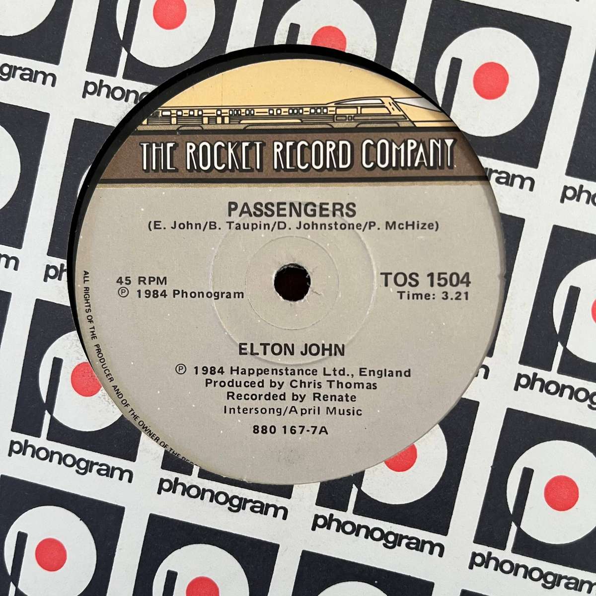 Elton John - Passengers Vinyl 7 Inch Single South African Press