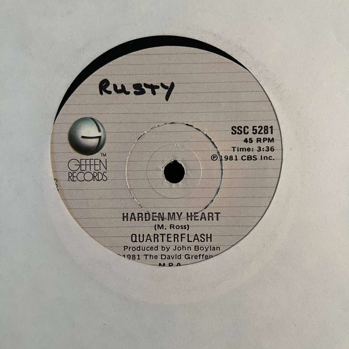 Quarterflash - Harden My Heart Vinyl 7 Inch Single South African Press