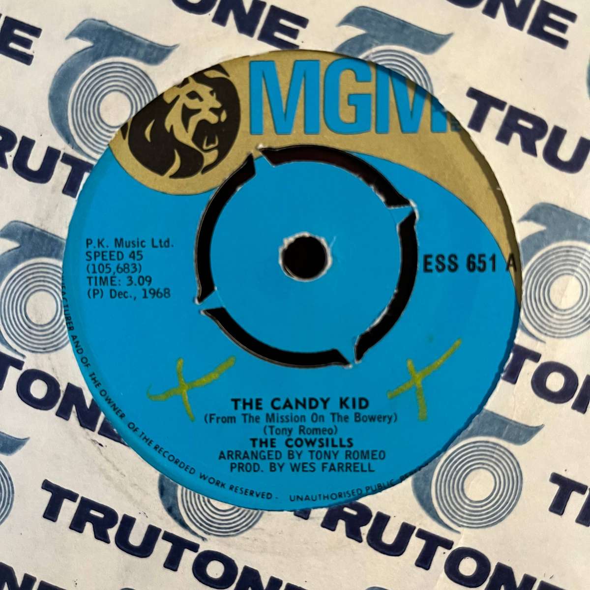 The Cowsills - The Candy Kid / The Impossible Years Vinyl 7 Inch Single South African Press