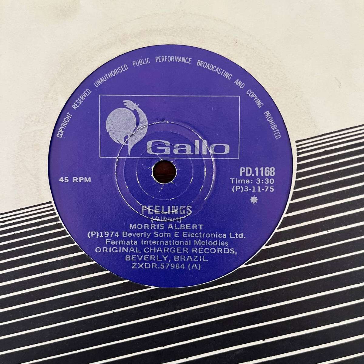 Morris Albert - Feelings Vinyl 7 Inch Single South African Press