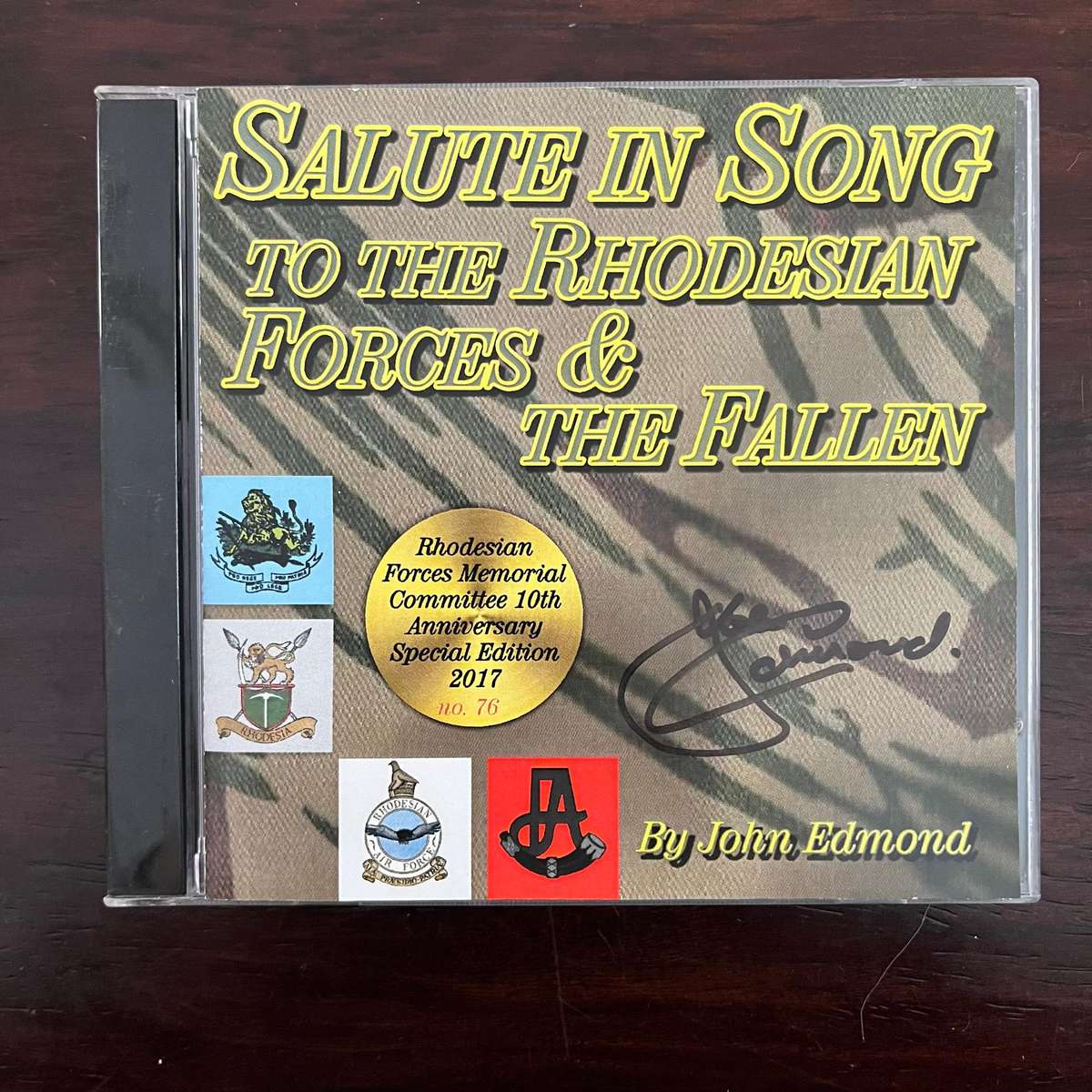 John Edmond - Salute In Song To The Rhodesian Forces & The Fallen CD-R Autographed