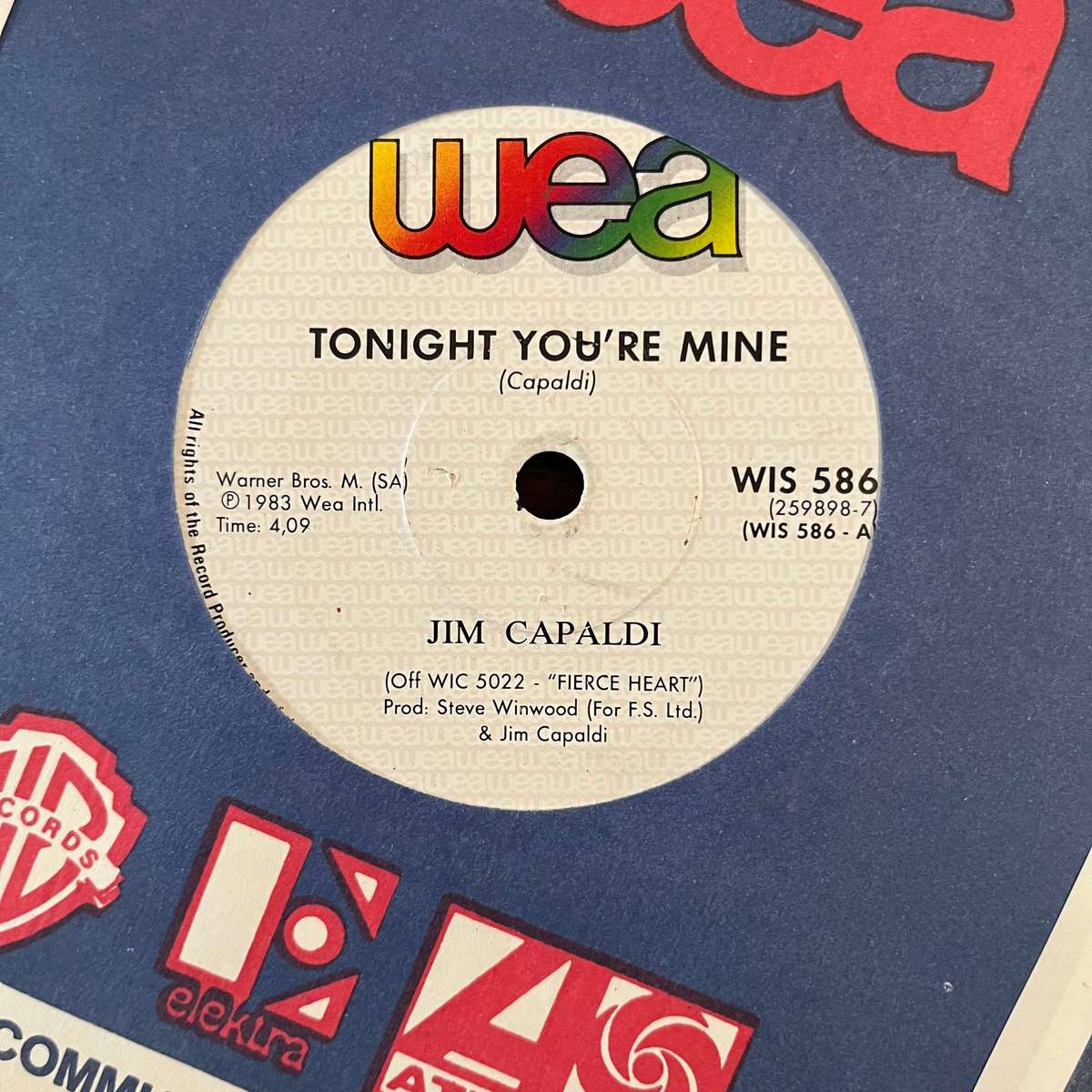 Jim Capaldi - Tonight You're Mine Vinyl 7 Inch Single South African Press