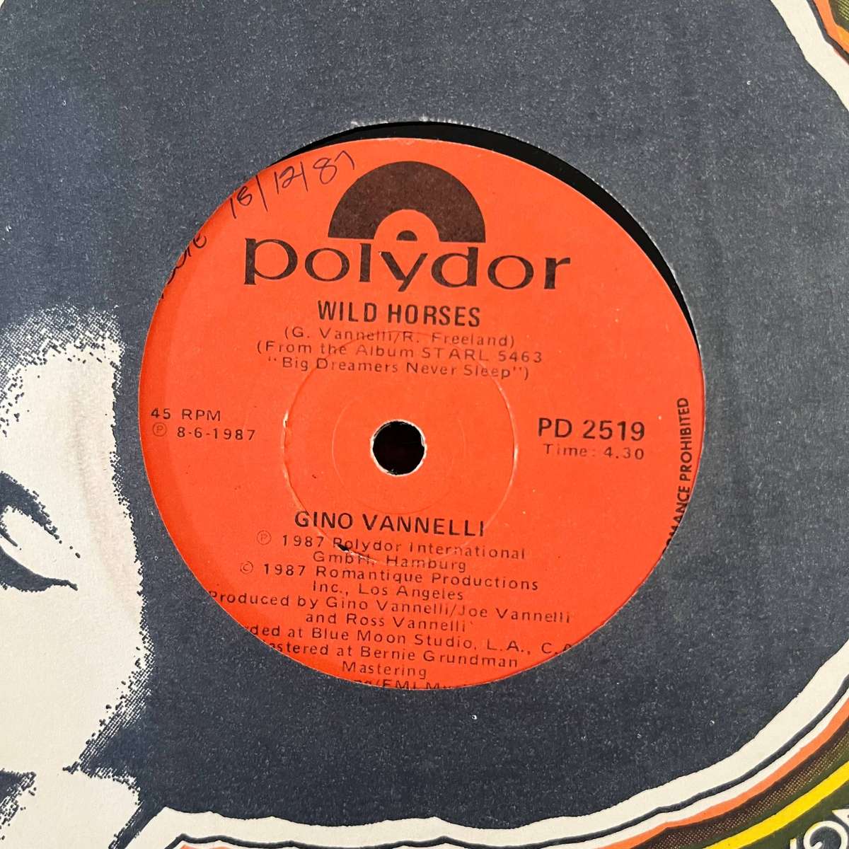 Gino Vannelli - Wild Horses Vinyl 7 Inch Single South African Press