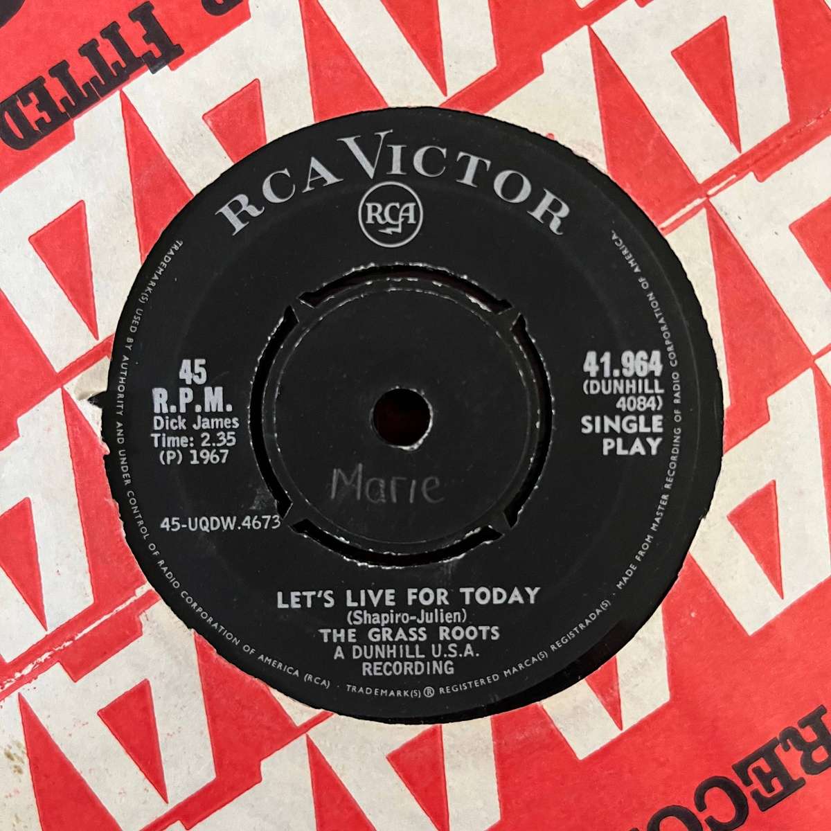 The Grass Roots - Let's Live For Today Vinyl 7 Inch Single South African Press (2)