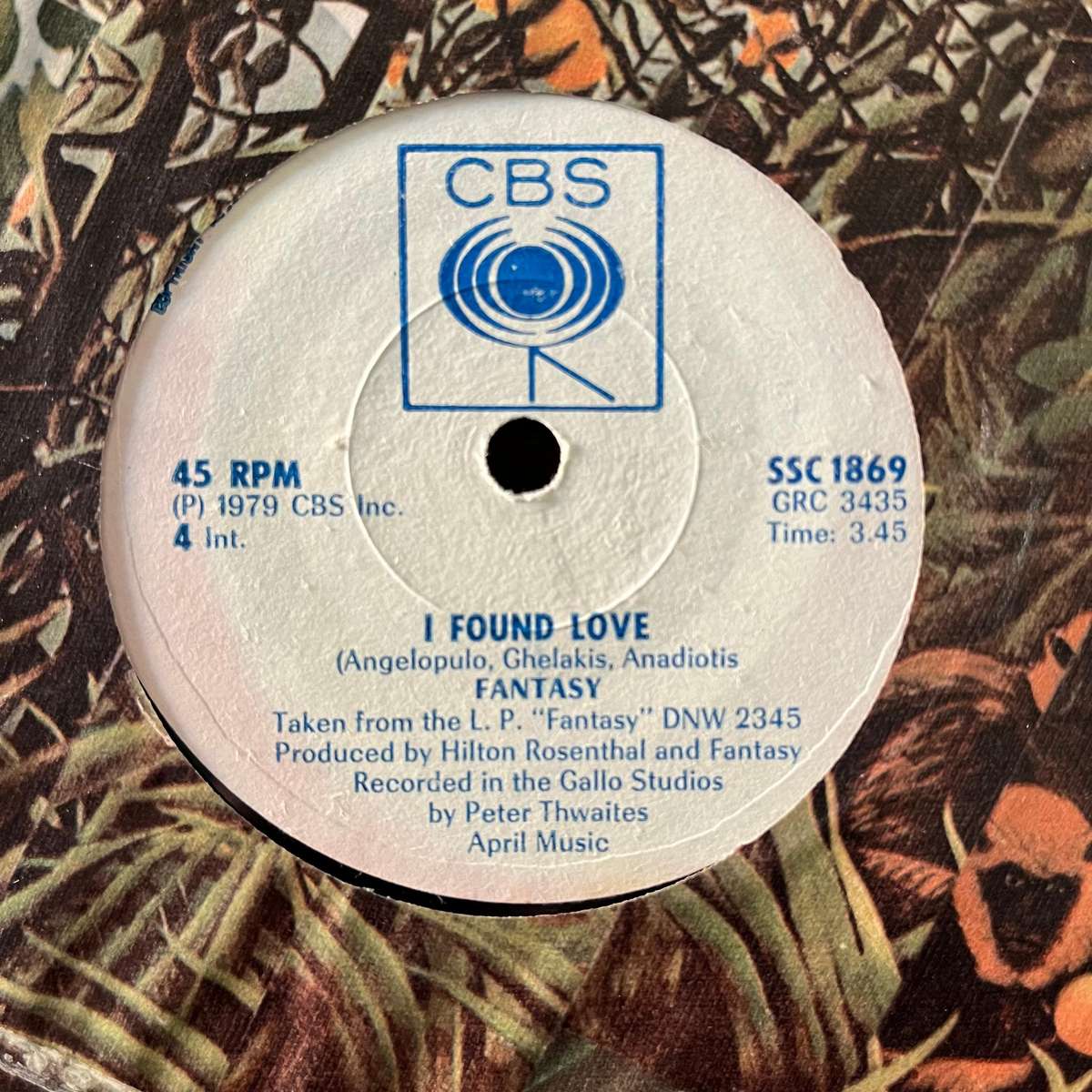 Fantasy - I Found Love Vinyl 7 Inch Single Rhodesian Press Soul Disco