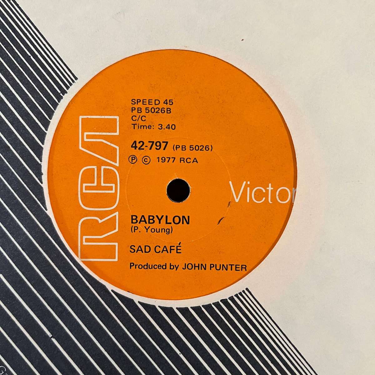 Sad Cafe - Babylon Vinyl 7 Inch Single South African Press