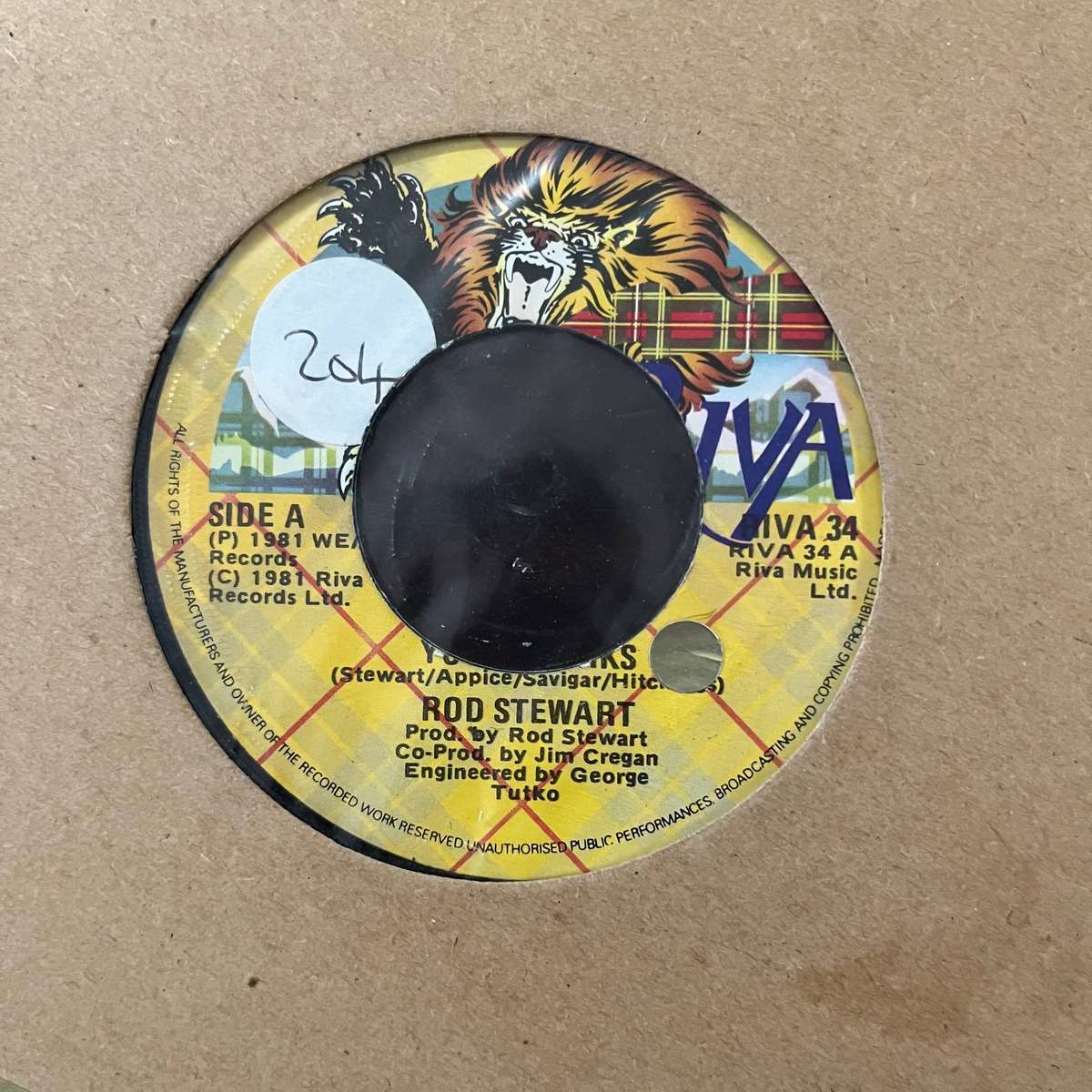 Rod Stewart - Young Turks Vinyl 7 Inch Single Irish Press